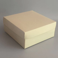 MINI PACK x 2 u TAR Class tapa Class (28x28x11cm) CAJA PARA DESAYUNOS / TORTAS de 1 piso - Nuevo ! (color natural) - wincopack