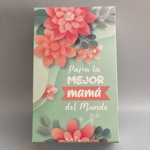 MINI Pack x 2 u MAMÁ 01 - CP 7,5 - Caja con trabitas en las esquinas, LETTER CAKE DIA DE LA MADRE