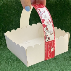 MINI PACK x 6 u NAVIDAD 01 - CANASTITAS NAVIDAD (12x12x5 cm) sin tapa PAPÁ NOEL (fondo rojo) - wincopack
