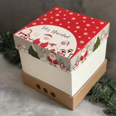Pack x 2 u NAVIDAD 01 - DRIP BOX 25 - NAVIDAD PAPÁ NOEL (25x25x25 cm) CAJA REFORZADA NAVIDEÑA - wincopack