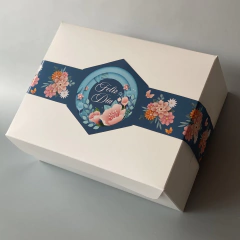 MINI PACK x 2 u DELY 17 sin visor (17x22x10 cm) con faja Ilustrada "Feliz Día - Flowers"