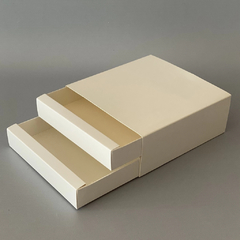 MINI PACK x 2 u CAJONERA DOBLE BLANCA (17x17x6.5 cm) BOMBONES /CHOCOLATES Nuevo !