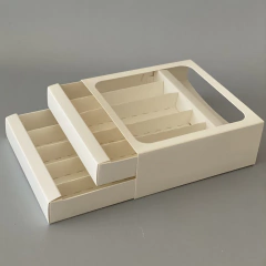 Mini Pack x 2 u CAJONERA DOBLE CON VISOR CUADRADO y DIVISIONES (17x17x6.5 cm) Para BOMBONES /CHOCOLATES - comprar online