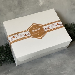MINI PACK x 2 u DELY 30 sin visor (30x22x10 cm) con faja Ilustrada NAVIDEÑA Oro & Plata