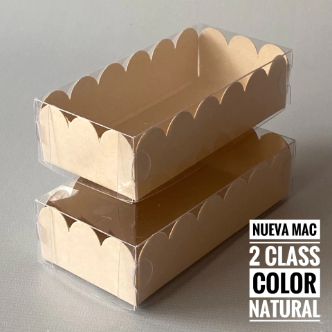 MINI PACK x 6 u MAC 2 Class (10x5x3 cm) PARA 2 MACARONS U OREOS BAÑADAS (color natural)