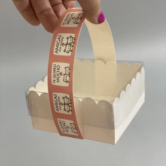 Mini Pack x 6 u AMIGOS GATITA ROSA (10x10x5 cm) CON tapa transparente