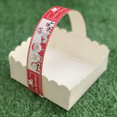 MINI PACK x 6 u NAVIDAD 01 - CANASTITAS NAVIDAD (12x12x5 cm) sin tapa PAPÁ NOEL (fondo rojo) en internet