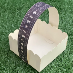 MINI PACK x 6 u NAVIDAD 05 - CANASTITAS NAVIDAD (10x10x5 cm) sin tapa fondo GRIS con detalles Navideños en blanco en internet