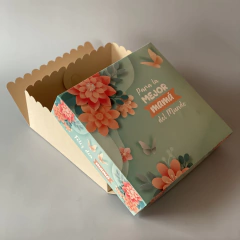 MINI Pack x 2 u MAMÁ 01- MTAR CLASS - DIA DE LA MADRE (25x25x11 cm) CAJA DESAYUNOS / TORTAS Nueva! (color natural) - wincopack