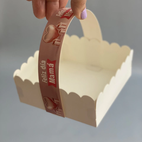 MINI Pack x 6 u CANASTITAS MAMÁ 02 (12x12x5 cm) SIN TAPA - DIA DE LA MADRE