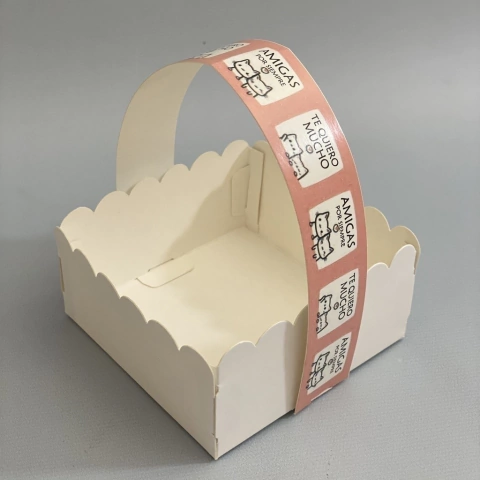 Mini Pack x 6 u AMIGOS GATITAS ROSA CANASTITAS (12x12x5 cm) sin tapa