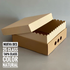 MINI PACK x 2 u DES 25 CLASS, TAPA CLASS (25x25x12 cm) Nueva! color natural