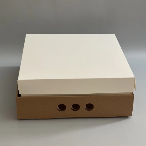 MINI PACK x 2 u BIG BOX 12 TAPA SIMPLE CARTULINA BLANCA (35x35x12cm)