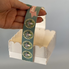 Imagen de MINI PACK x 6 u CANASTITAS PASCUA CELESTE (10x10x5 cm) CON tapa transparente