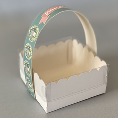 MINI PACK x 6 u CANASTITAS PASCUA CELESTE (10x10x5 cm) CON tapa transparente - tienda online