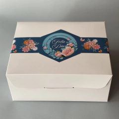 MINI PACK x 2 u DELY 17 sin visor (17x22x10 cm) con faja Ilustrada "Feliz Día - Flowers" - wincopack