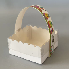MINI PACK x 6 u CANASTITAS PASCUA MULTICOLOR (10x10x5 cm) CON tapa transparente - comprar online