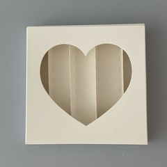 Imagen de Mini Pack x 2 u CAJONERA SIMPLE CON VISOR CORAZON + DIVISIONES(17x17x3 cm) BOMBONES /CHOCOLATES