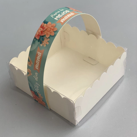 MINI Pack x 6 u CANASTITAS MAMÁ 01 (12x12x5 cm) CON TAPA - DÍA DE LA MADRE