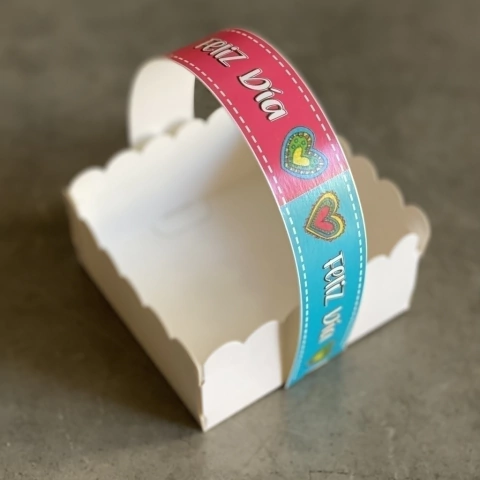 Mini Pack x 6 u CANASTITAS CORAZONES FUXIA (10x10x5 cm) sin tapa