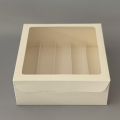 Imagen de Pack x 2 u DELY 25 V + DIVISIONES PLEGABLES (25x25x 10 cm) CAJA DEGUSTACION / PETIT FOURS / DESAYUNOS