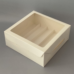 Pack x 2 u DELY 25 V + DIVISIONES PLEGABLES (25x25x 10 cm) CAJA DEGUSTACION / PETIT FOURS / DESAYUNOS - comprar online