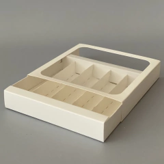 Mini Pack x 2 u CAJONERA SIMPLE CON VISOR CUADRADO y DIVISIONES (17x17x3 cm) BOMBONES /CHOCOLATES - comprar online