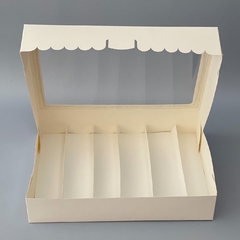 Pack x 2 u BOX PREMIUM XL DEGUSTACION con VISOR y DIVISIONES (35x24.5x7 cm) (Modelo DONUTS XL con VISOR + DIV) - comprar online