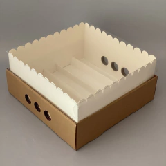 Mini Pack x 2 u DRIP 12 + DIVISIONES PLEGABLES (25x25x 12 cm) CAJA DEGUSTACION / DESAYUNOS / PETIT FOURS