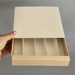 MINI PACK x 2 u CAJONERA SIMPLE BLANCA CON DIVISIONES (17x17x3 cm) BOMBONES /CHOCOLATES - Nueva! con Cajón color natural - tienda online