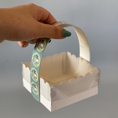 MINI PACK x 6 u CANASTITAS PASCUA CELESTE (10x10x5 cm) CON tapa transparente - wincopack