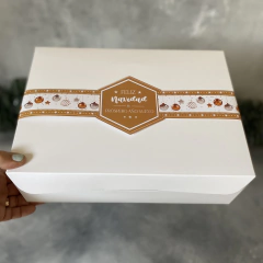 MINI PACK x 2 u DELY 30 sin visor (30x22x10 cm) con faja Ilustrada NAVIDEÑA Oro & Plata - wincopack