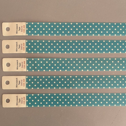 PACK x 10 WINCOTAPES A49 Dots 02 Guardas Decorativas Autoadhesivas 44 cm largo x 2 cm ancho