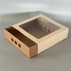 MINI PACK Pack x 2 u BANDEJA BF 25V CLASS (25x25x7 cm) con visor DELIVERY DULCE