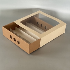 Mini Pack x 2 u BANDEJA CON FUNDA BF 25 V CLASS + DIVISIONES PLEGABLES (25x25x 7 cm) CAJA DEGUSTACION / DESAYUNOS / PETIT FOURS en internet