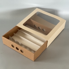 Mini Pack x 2 u BANDEJA CON FUNDA BF 25 V CLASS + DIVISIONES PLEGABLES (25x25x 7 cm) CAJA DEGUSTACION / DESAYUNOS / PETIT FOURS