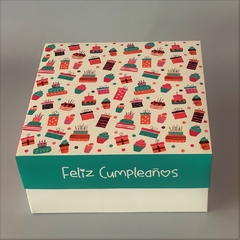 Mini Pack x 2 u FELIZ 04 - OPEN S FELIZ CUMPLE (20x20x7,5 cm) CAJA SORPRESA - wincopack