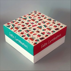 Mini Pack x 2 u FELIZ 04 - OPEN S FELIZ CUMPLE (20x20x7,5 cm) CAJA SORPRESA - comprar online