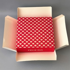 Mini Pack x 2 u FELIZ 06 - OPEN 12 CORAZONES FUXIA - FELIZ DIA (25x25x12 cm) CAJA SORPRESA - comprar online