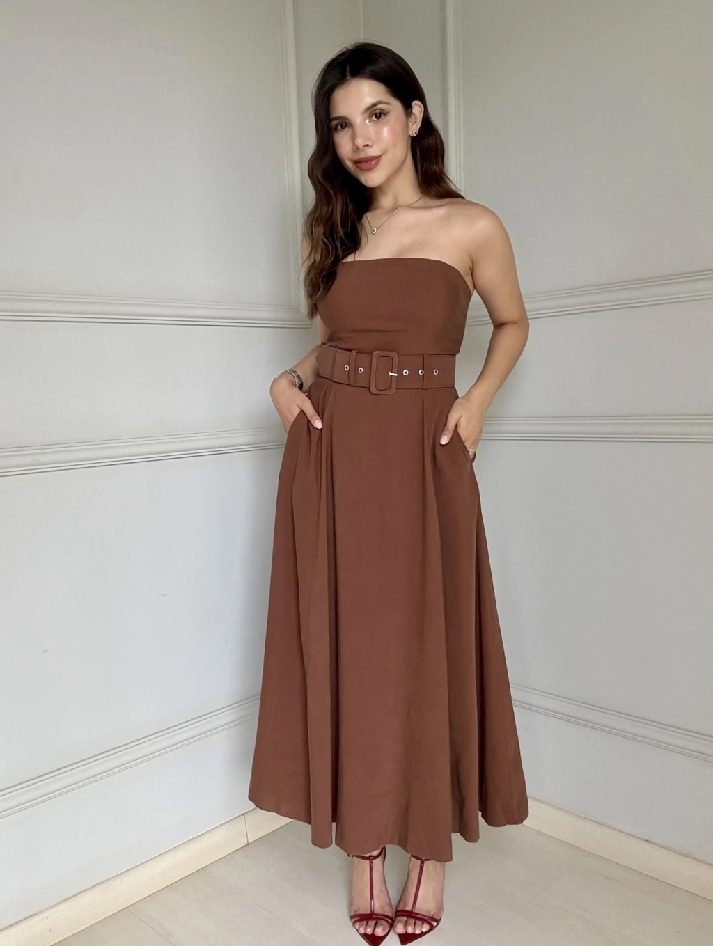 VESTIDO SARAH MARROM