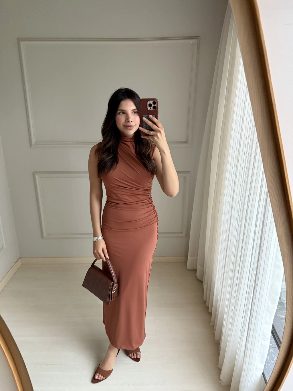 VESTIDO CLEO CAMEL