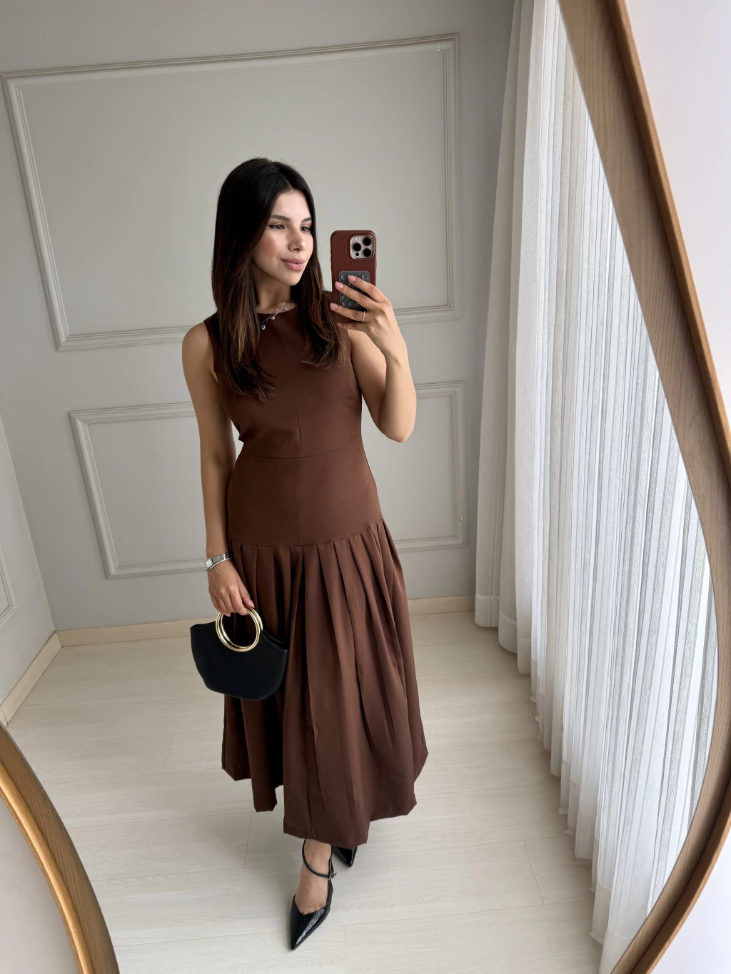 VESTIDO ALLY MARROM