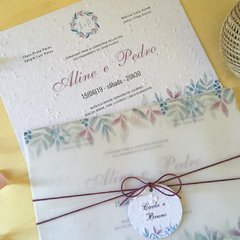 Convite Casamento Vegetal 15X21cm - Papel Semente - comprar online