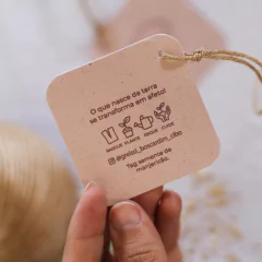 TAG PLANTÁVEL - PAPEL SEMENTE 6x6CM BORDAS REDONDAS - PERSONALIZADA - loja online