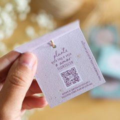 TAG PLANTÁVEL - PAPEL SEMENTE LIVRETO - 10X5CM - PERSONALIZADA