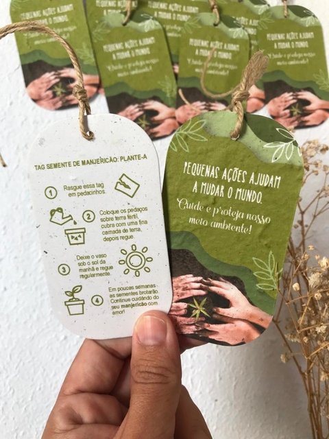 TAG PLANTÁVEL - PAPEL SEMENTE OVAL 5X9CM - PERSONALIZADA