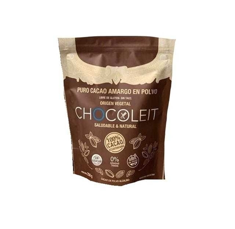 Cacao amargo en polvo Chocoleit 250 gr Sin TACC. - comprar online