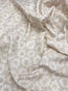 Gabardina Acrílica IMPERMEABLE - Lino Beige y Flor Grecia
