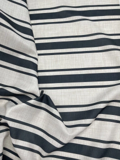 Gabardina Acrílica IMPERMEABLE - Fondo Jaspeado Raya Negra - comprar online