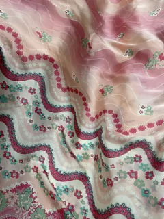 Seda Estampada - Florcitas Rosas